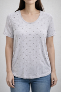 Light Grey Polka-dot Top