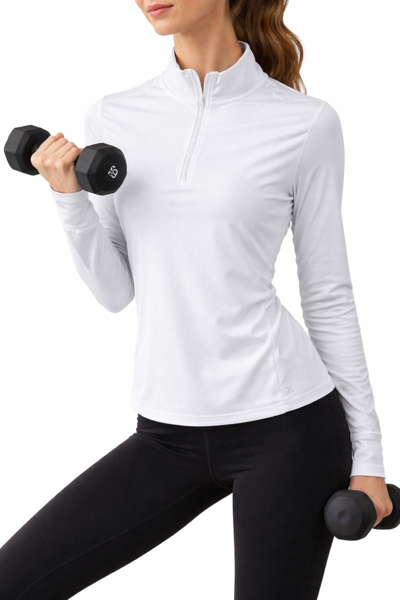 White Long Sleeve Track Top