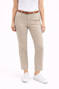 Beige Chino Pants with Belt