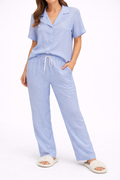 Light Blue Linen Pajama Set