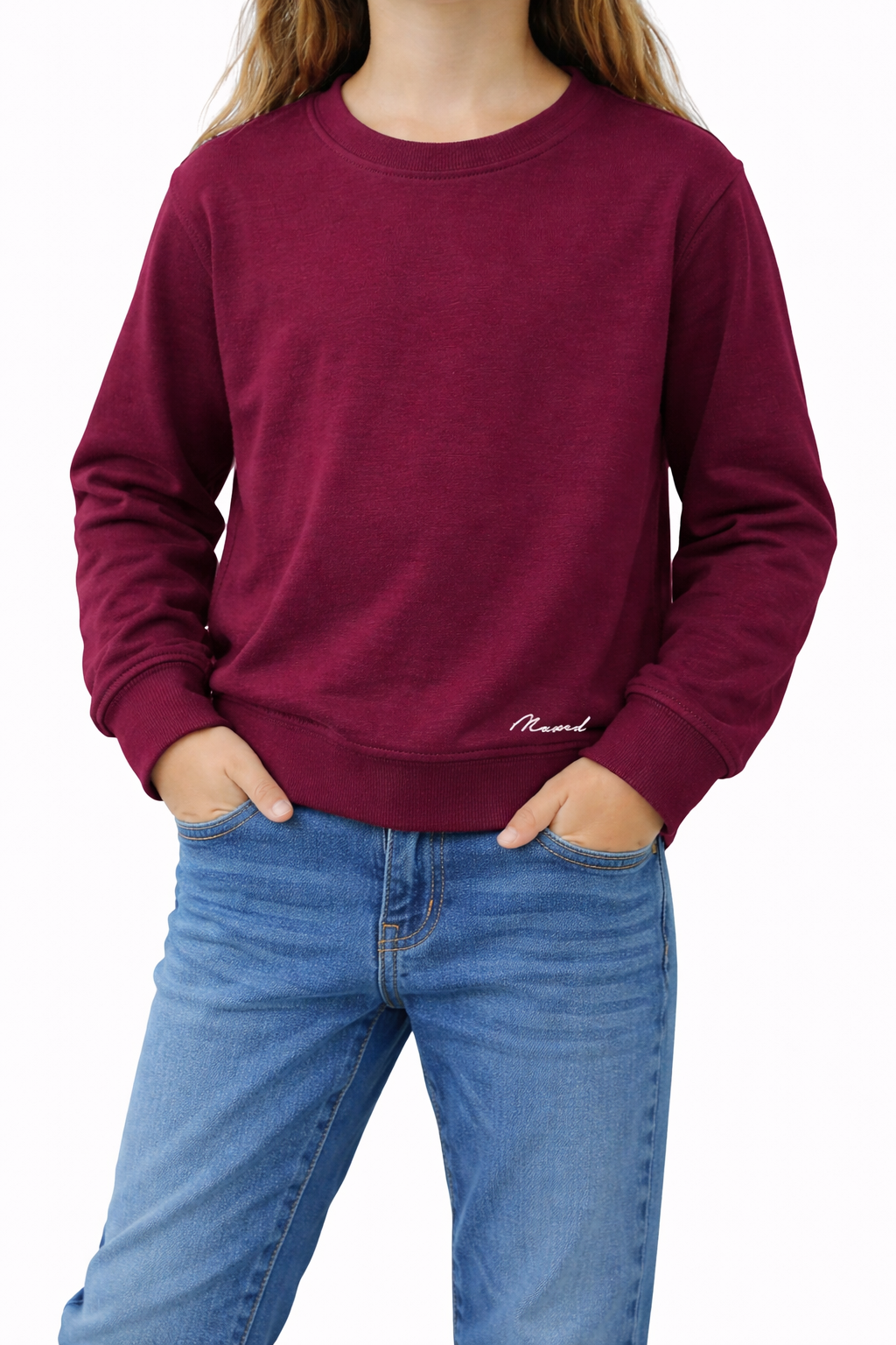 Girls Maroon Long Sleeved Top