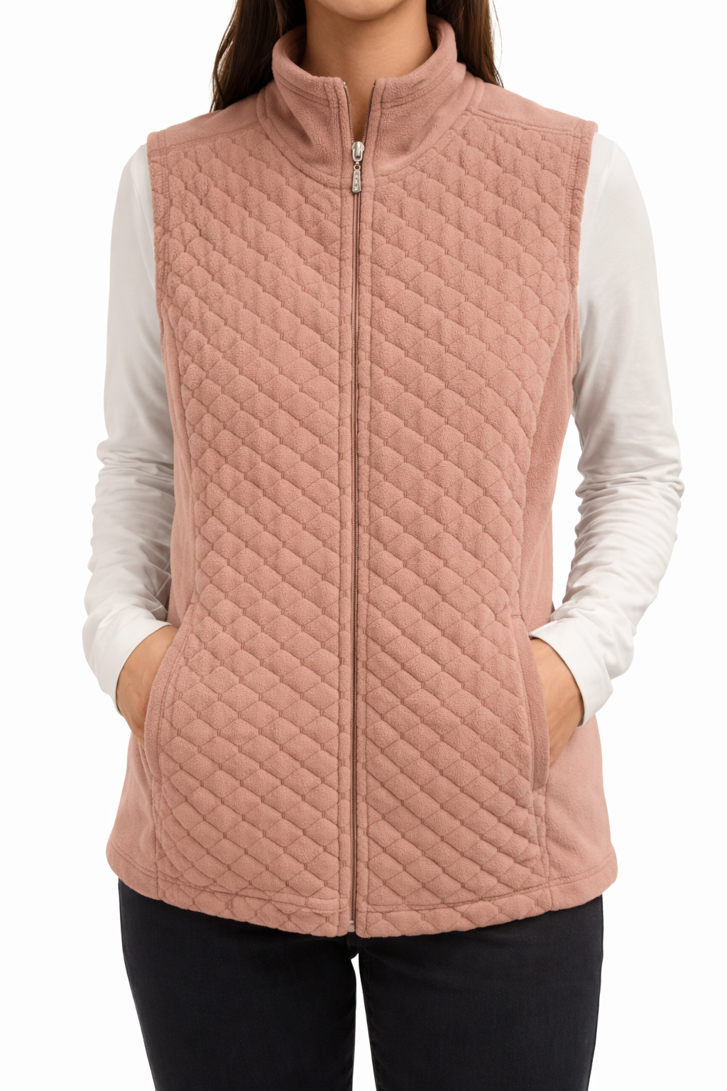Peach Quilted Vest