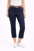 Navy Cropped Chino Pants