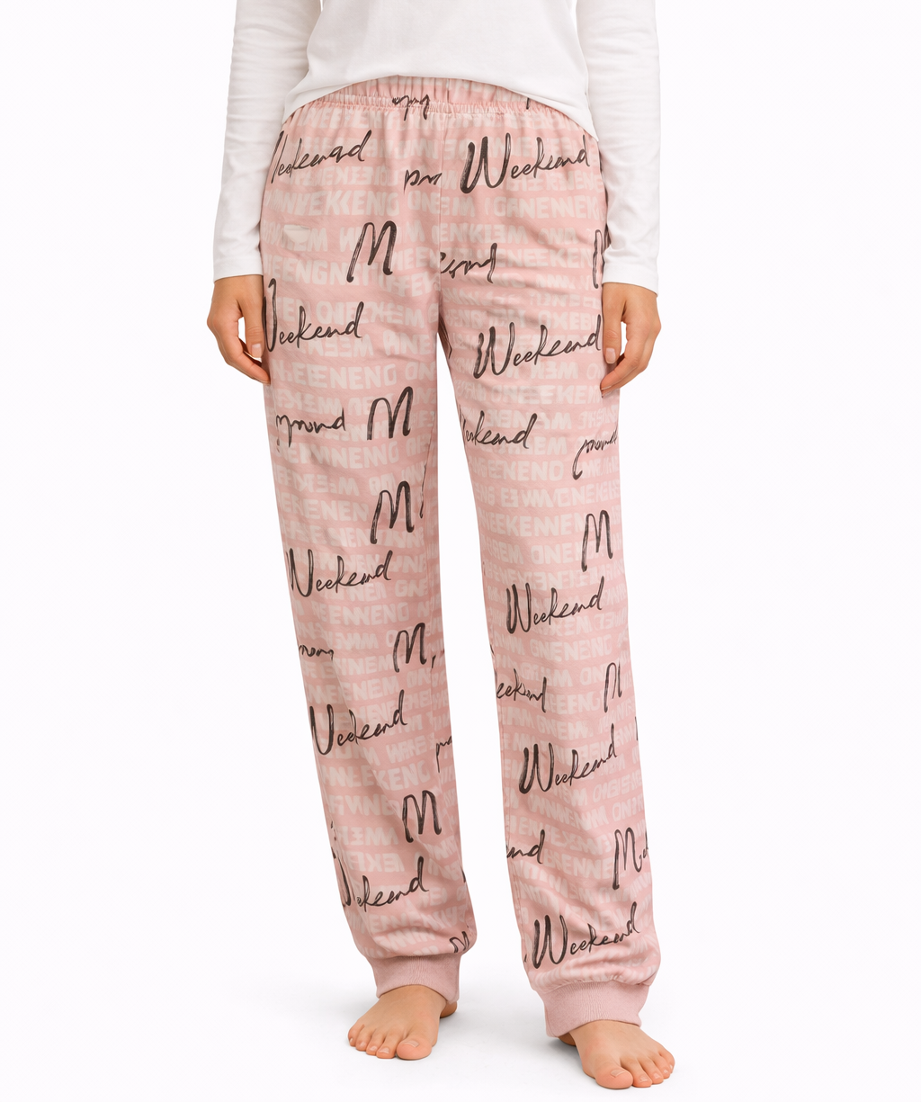 Pink Printed Winter PJ Pants