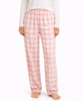 Pink & White Check Winter PJ Pants