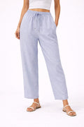 Powder Blue Relaxed Fit Linen Pants