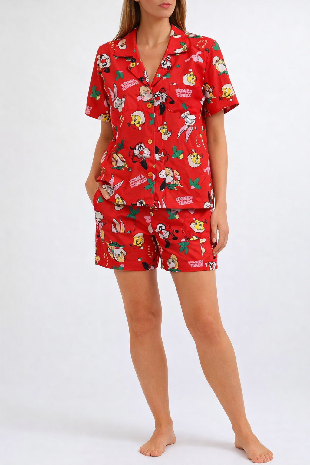 Red Cartoon Pajamas Set
