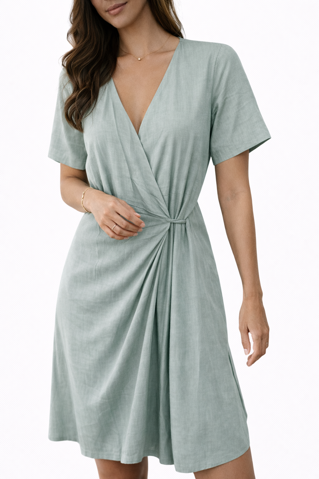 Sage Green Wrap Dress