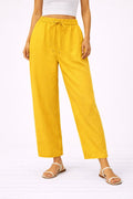 Bright Mustard Relaxed Fit Linen Pants