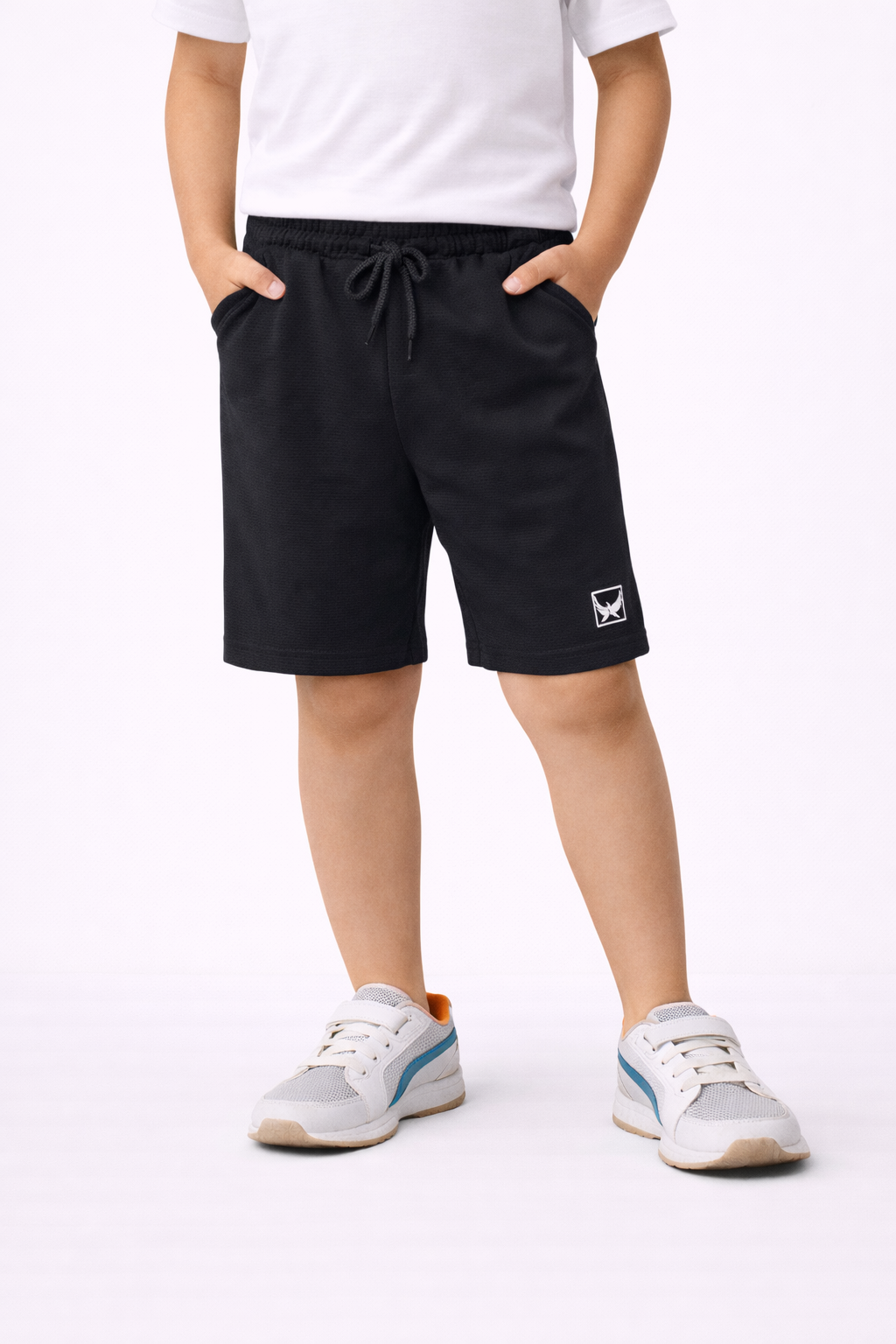 Boys Black Casual Shorts