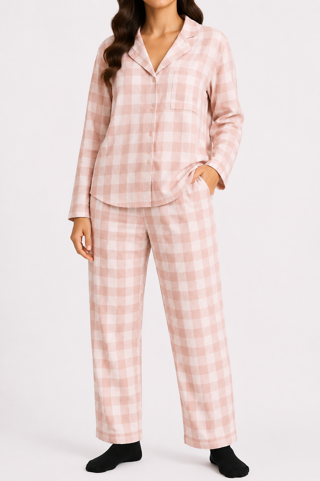 Blush Pink Checkered Classic PJ Set