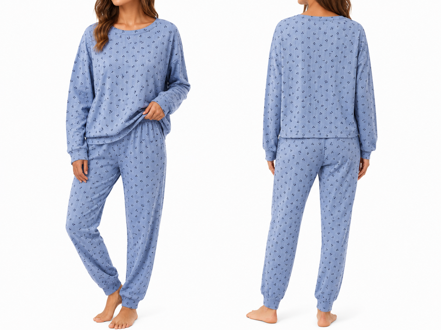 Ladies blue cherries sleep set