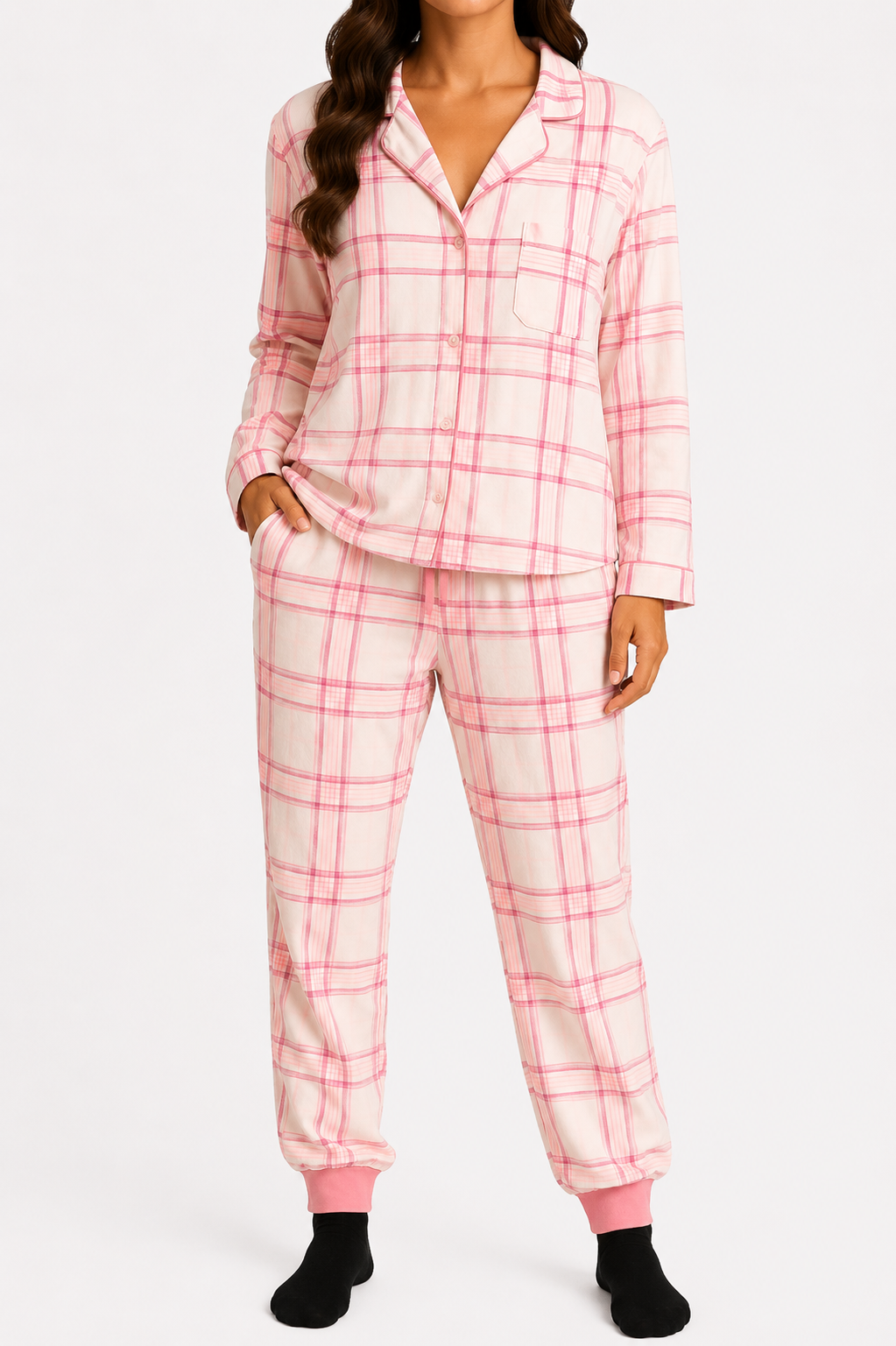Pink Plaid Winter PJ Set